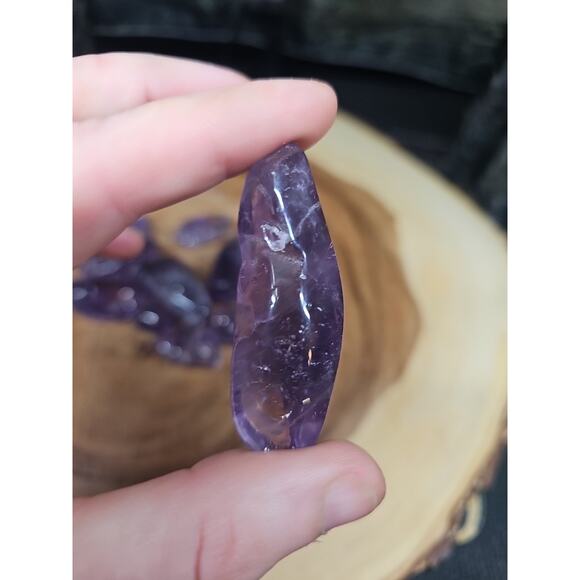 11Pcs Raw Natural Purple Amethyst Quartz Crystal Tumbled Healing Brazil .48lbs - Picture 3 of 8